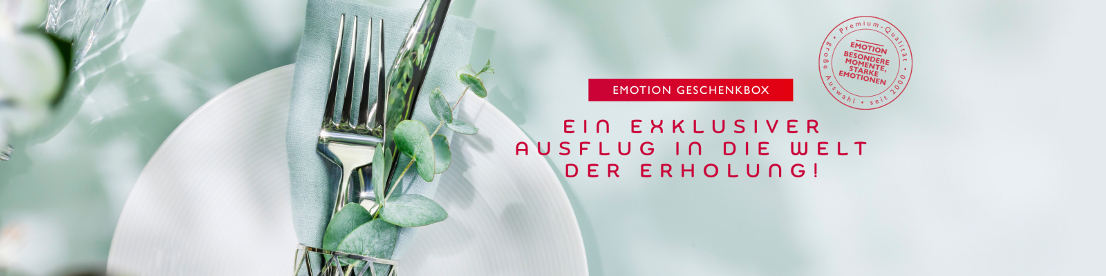 Edles Tischgedeck mit Besteck, Teller und Verzierung